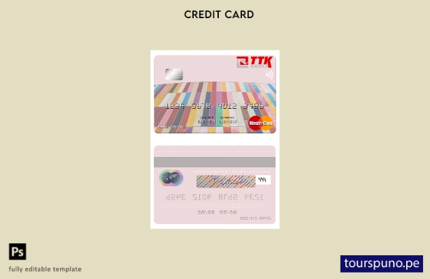 lista para imprimir plantilla de tarjeta mastercard Macedonia TTK Banka AD Skopj